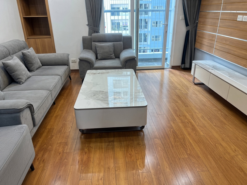 Bàn trà mặt đá cẩm thạch trắng tại nhà khách hàng – Nội Thất Gia Khánh