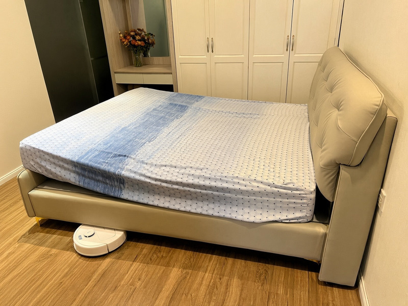 Giường bọc da đầu giường chần bo tròn tại nhà khách hàng – Nội Thất Gia Khánh