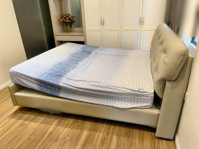Giường bọc da đầu giường chần bo tròn tại nhà khách hàng – Nội Thất Gia Khánh