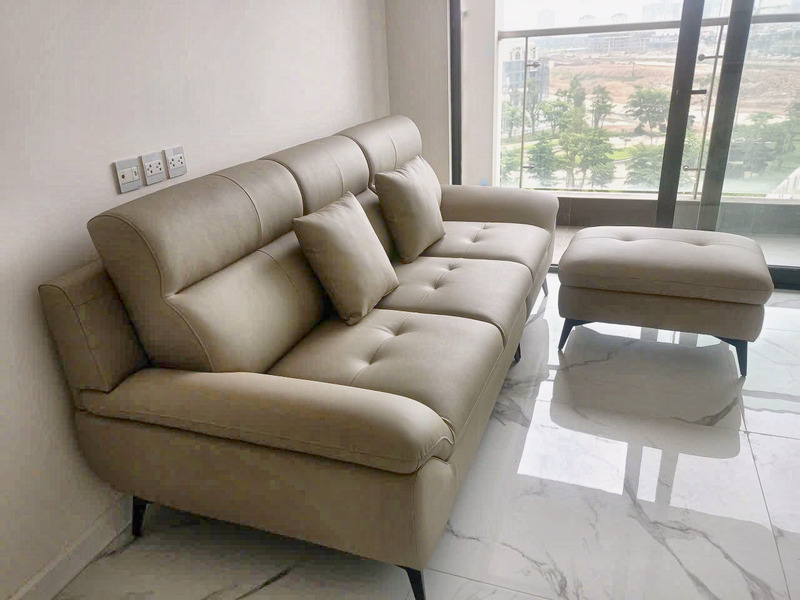 Sofa văng 3 chỗ bọc da tại nhà khách hàng – Nội Thất Gia Khánh