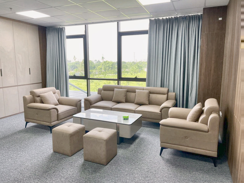 Bộ sofa văng 1 chỗ + 1 chỗ + 3 chỗ da bo tại showroom – Nội Thất Gia Khánh
