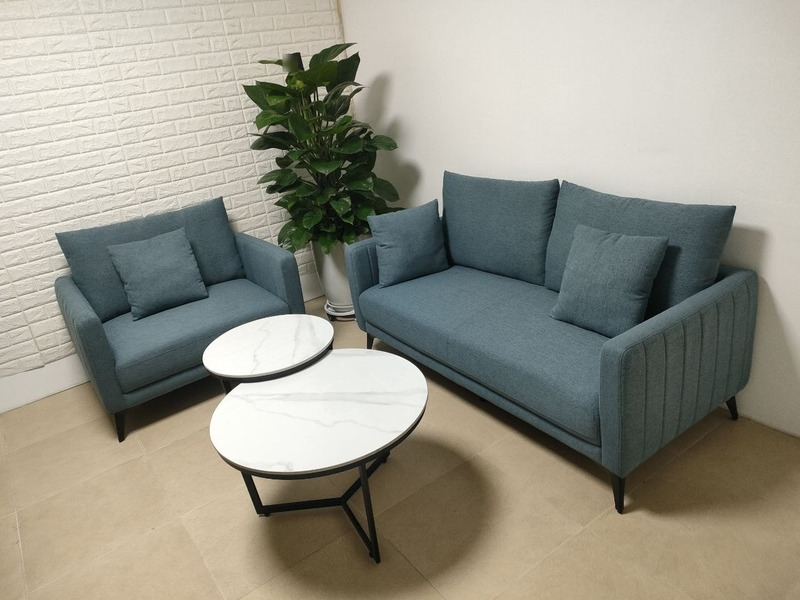 Bộ sofa vải nỉ văng 2 chỗ + ghế đơn tại showroom – Nội Thất Gia Khánh